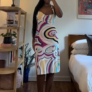 Emilio Pucci Multicolor Halter Dress